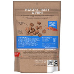 Buddy Biscuits Trainers 10 Oz pouch open with treats ready for training.