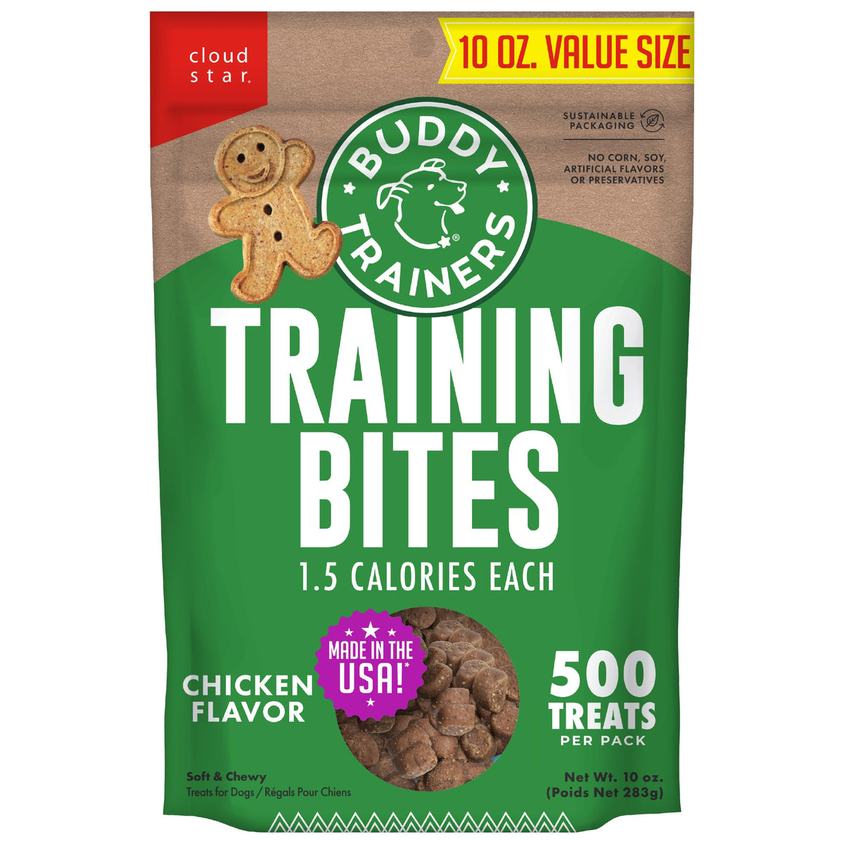 Buddy Biscuits Trainers bag front, a portable training reward for on the go.