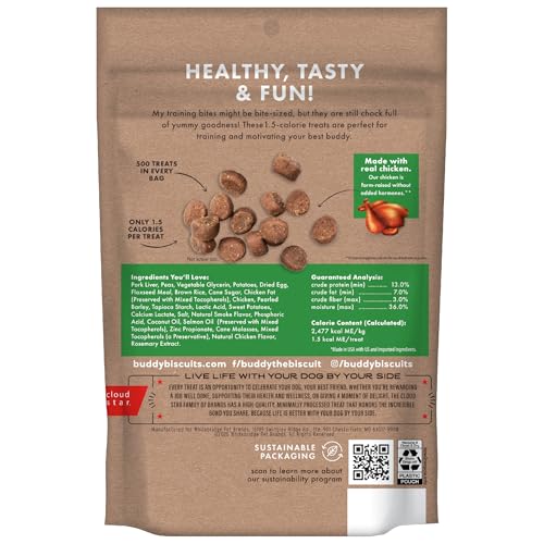 Buddy Biscuits Trainers bites with soft texture for easy chewing.