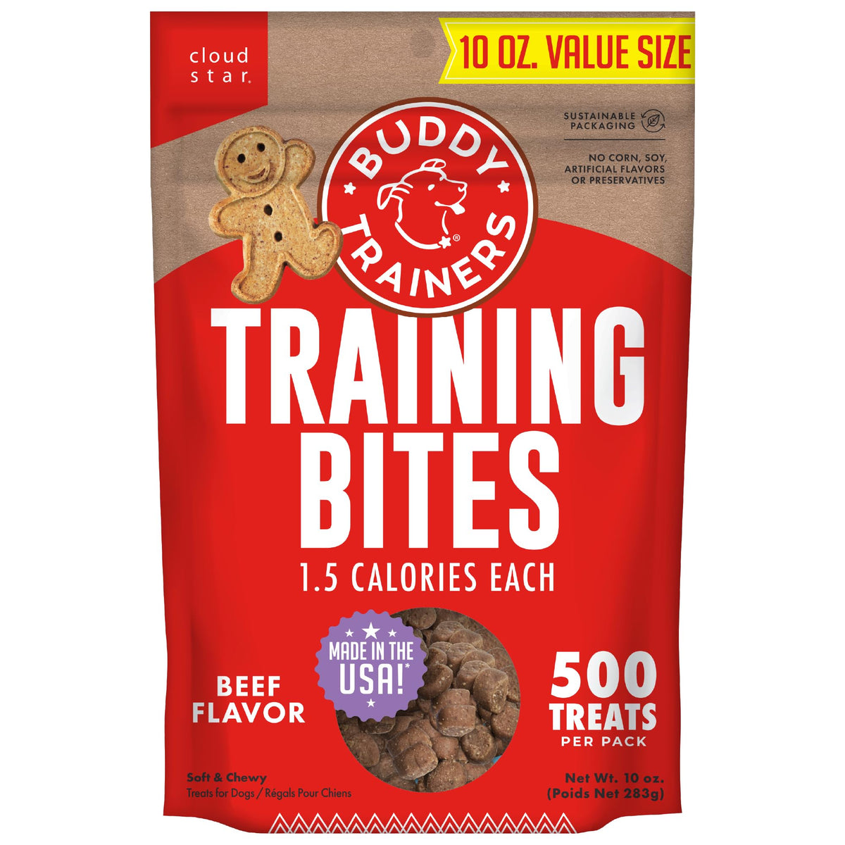 Buddy Biscuits Trainers packaging ready for on-the-go training.