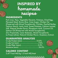 Buddy Biscuits Trainers bites show pork liver first ingredient for palatability.