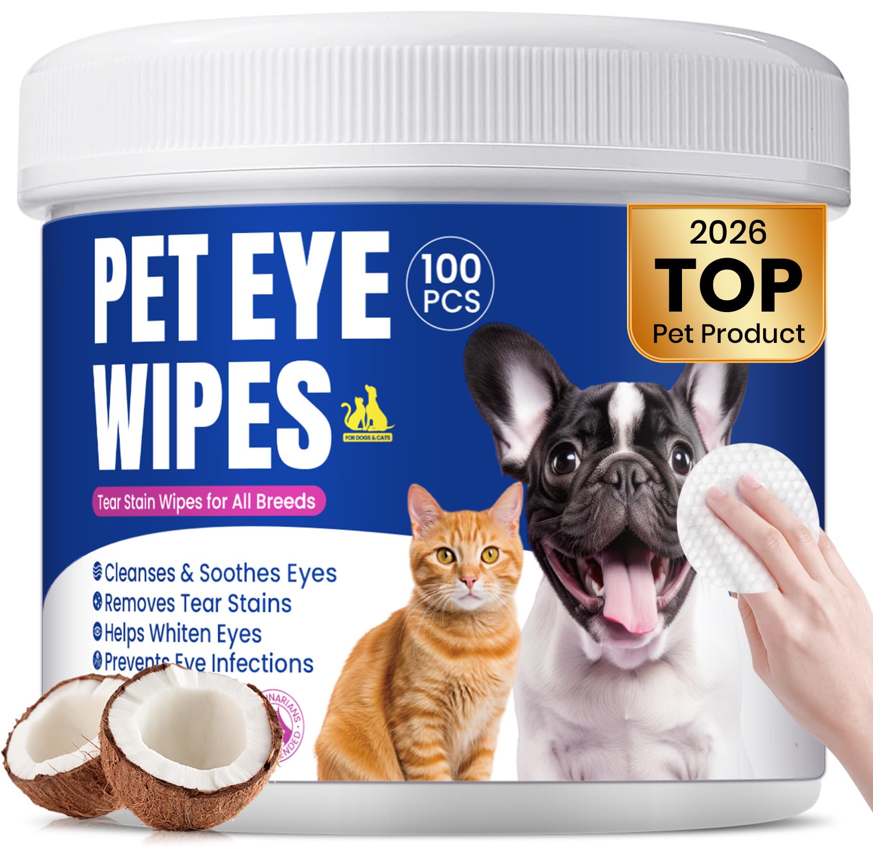 BuddyCheer Dog Eye Wipes packaging highlights easy, no-fuss eye care for pets.
