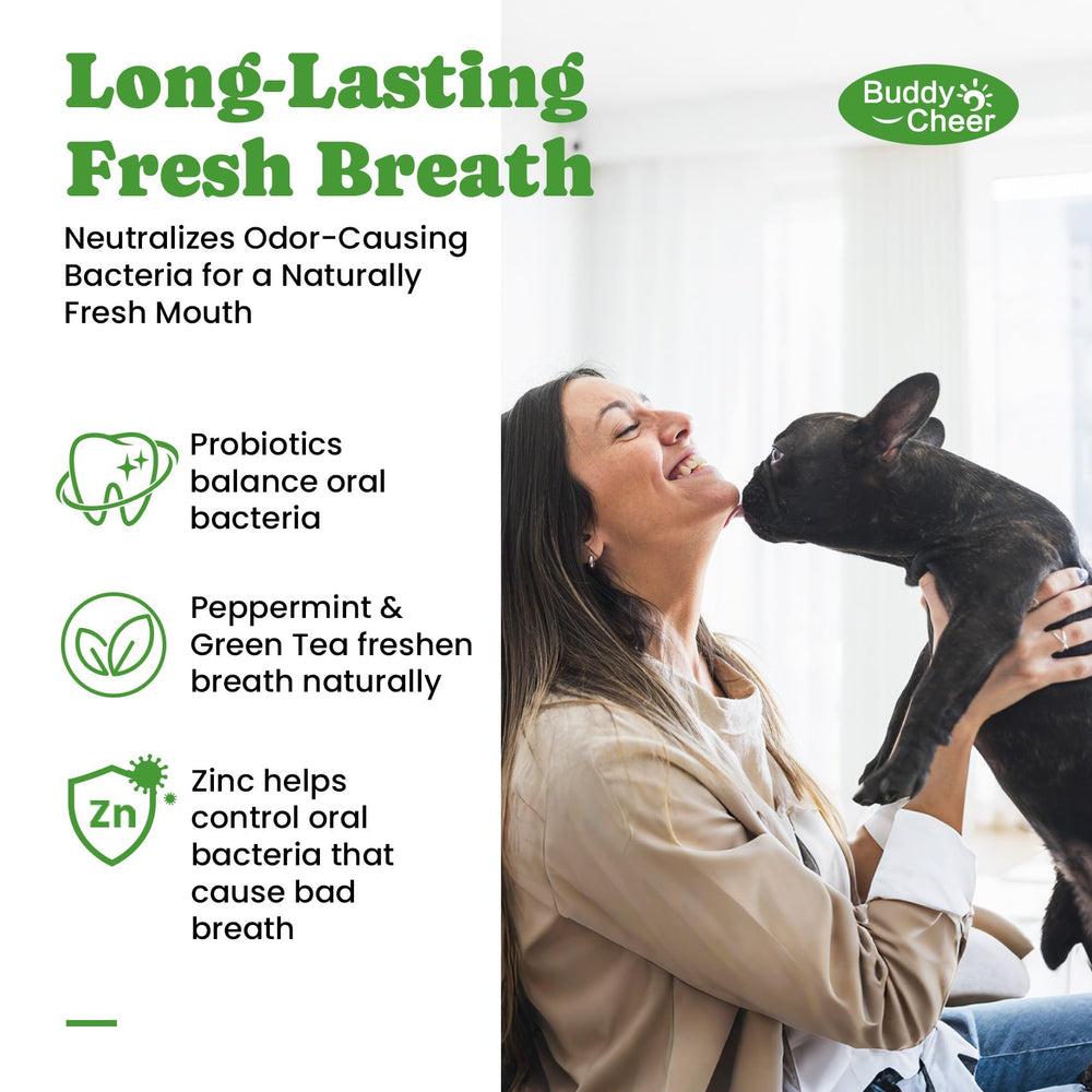 BuddyCheer green tea mint aroma for fresher pet breath