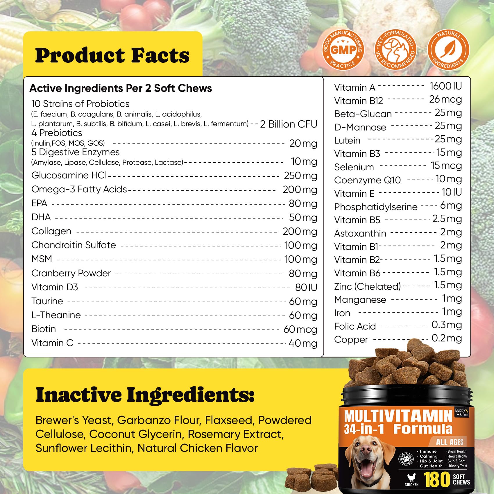 BuddyCheer on-the-go use with travel-friendly chews and simple dosing.