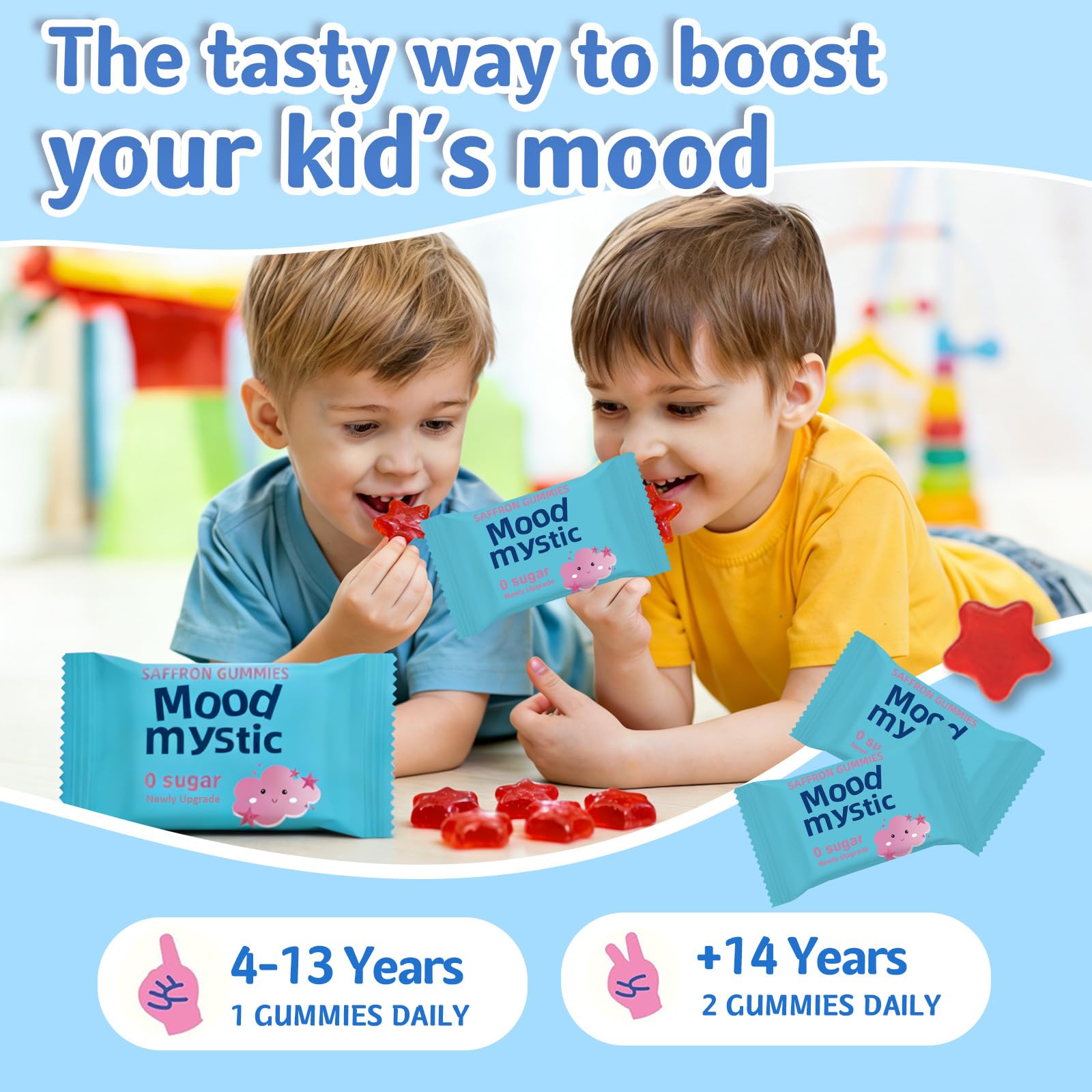 BudLive saffron gummies kids on-the-go packaging for busy days
