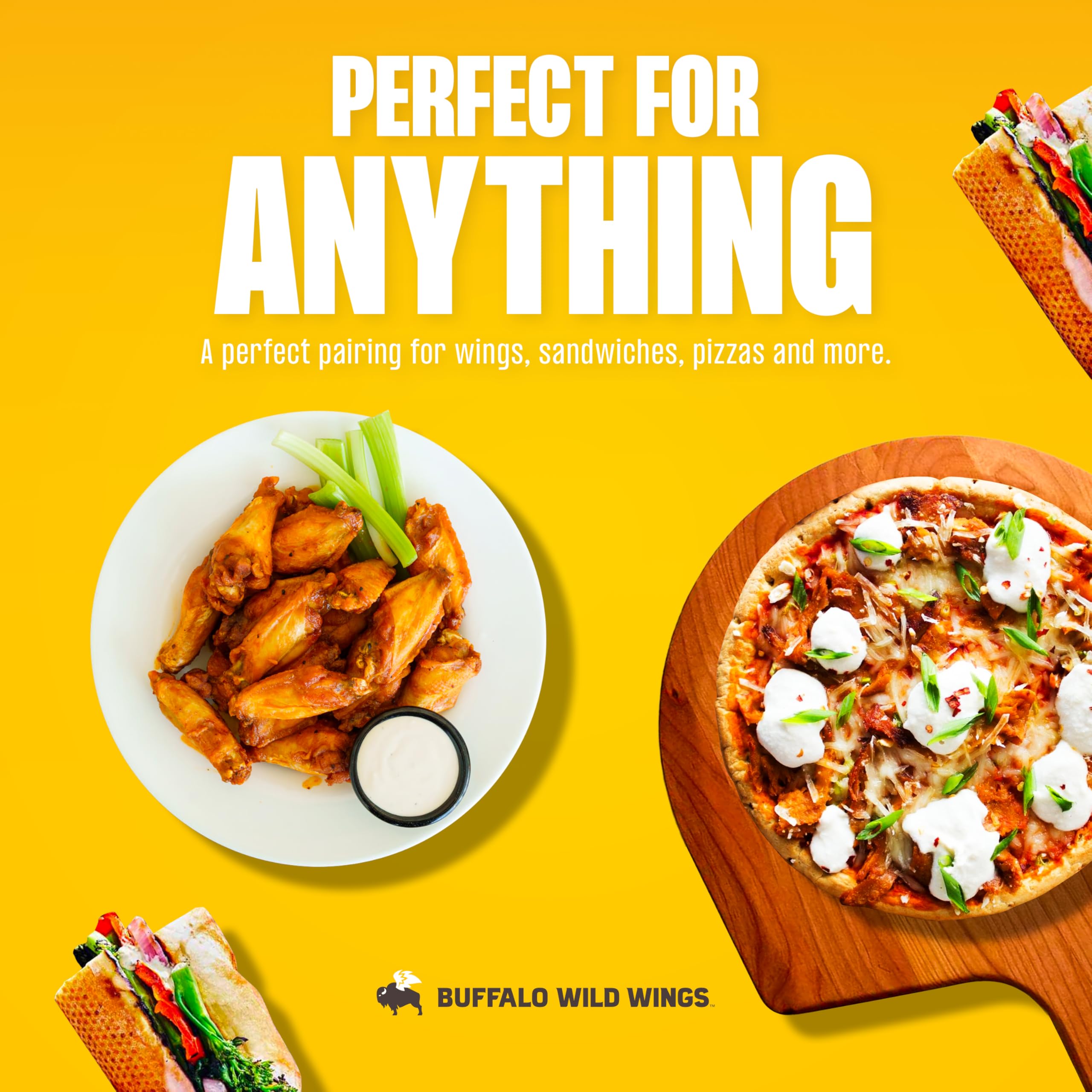Buffalo Wild Wings Southwestern Ranch burger glaze adds southwestern heat and creaminess.