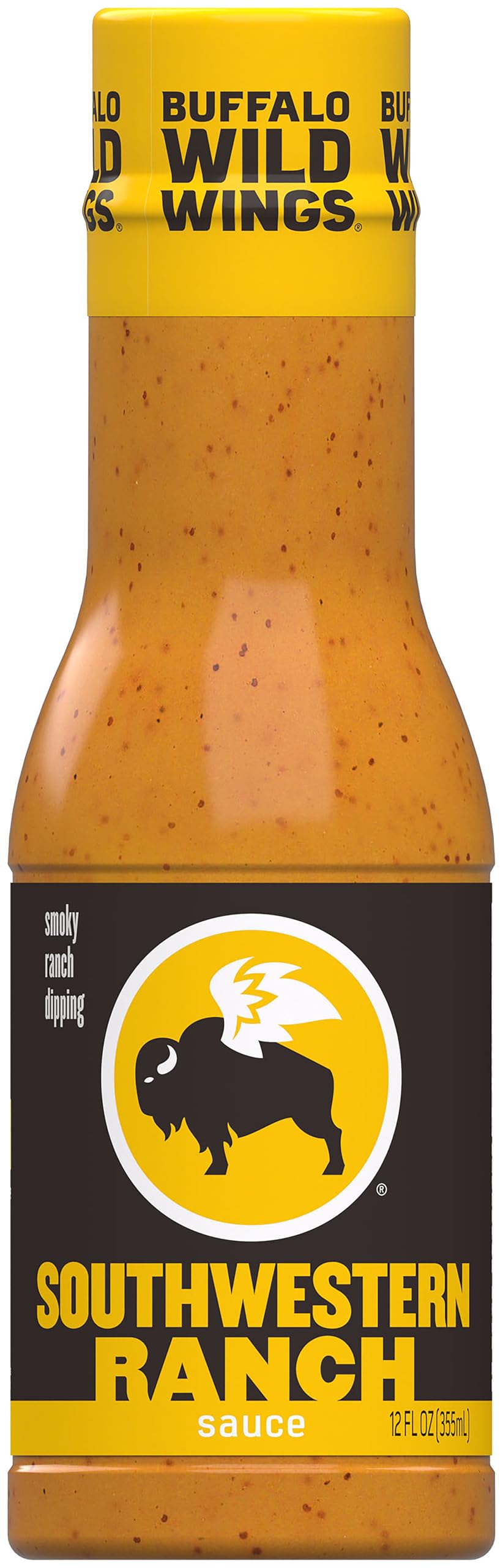 Buffalo Wild Wings Southwestern Ranch bottle pour with creamy smoky flavor for wings.
