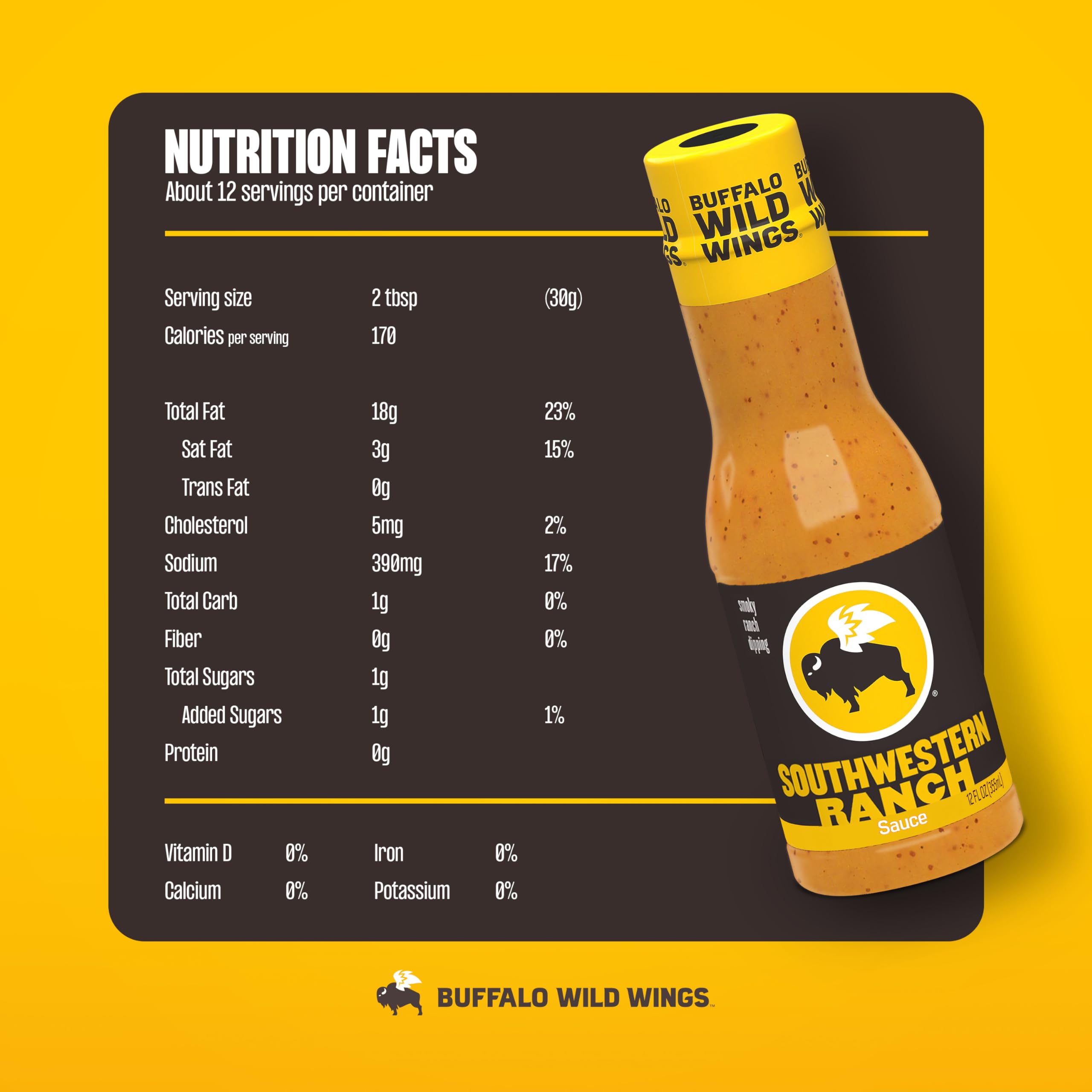 Buffalo Wild Wings Southwestern Ranch dipping plate offers versatile sauce for snacks.