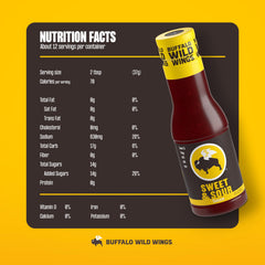 Buffalo Wild Wings Sweet and Sour Sauce used as a dip for crispy wings and veggies.