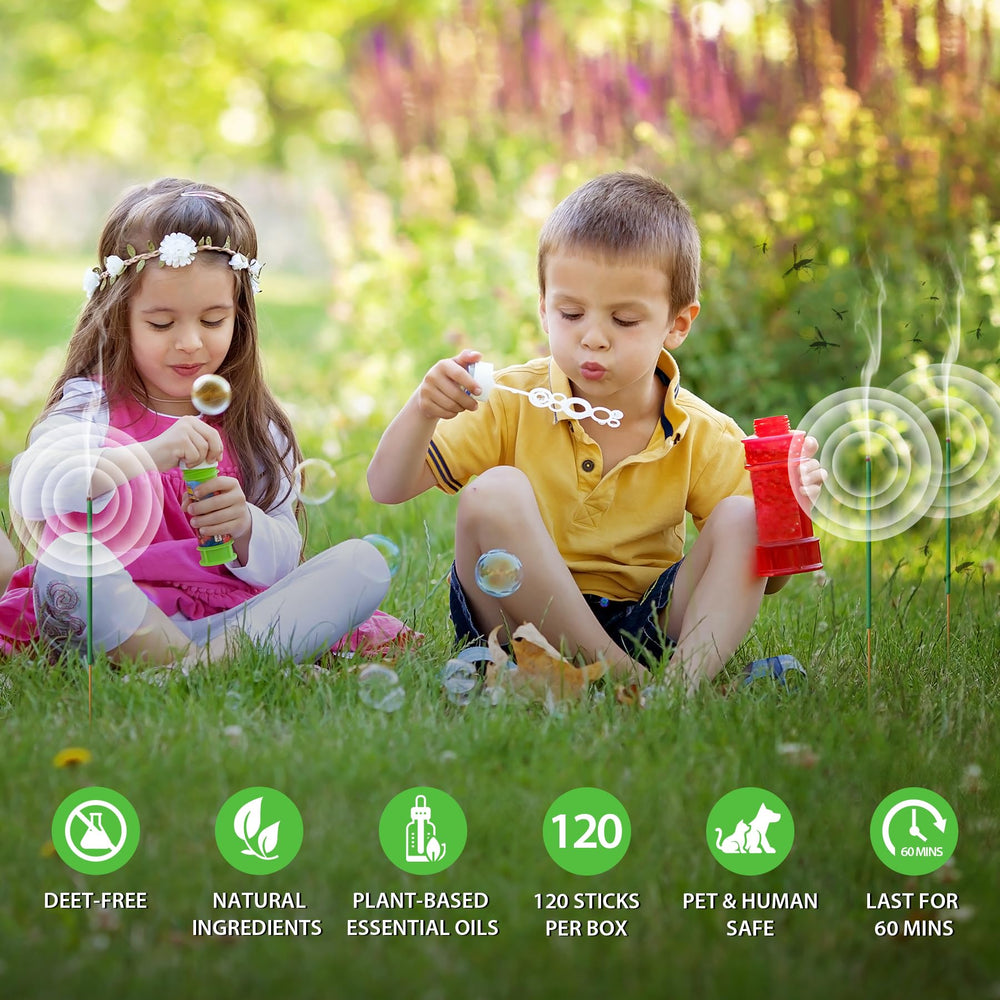 BugBai DEET-free pet-safe incense sticks suitable for homes and gardens
