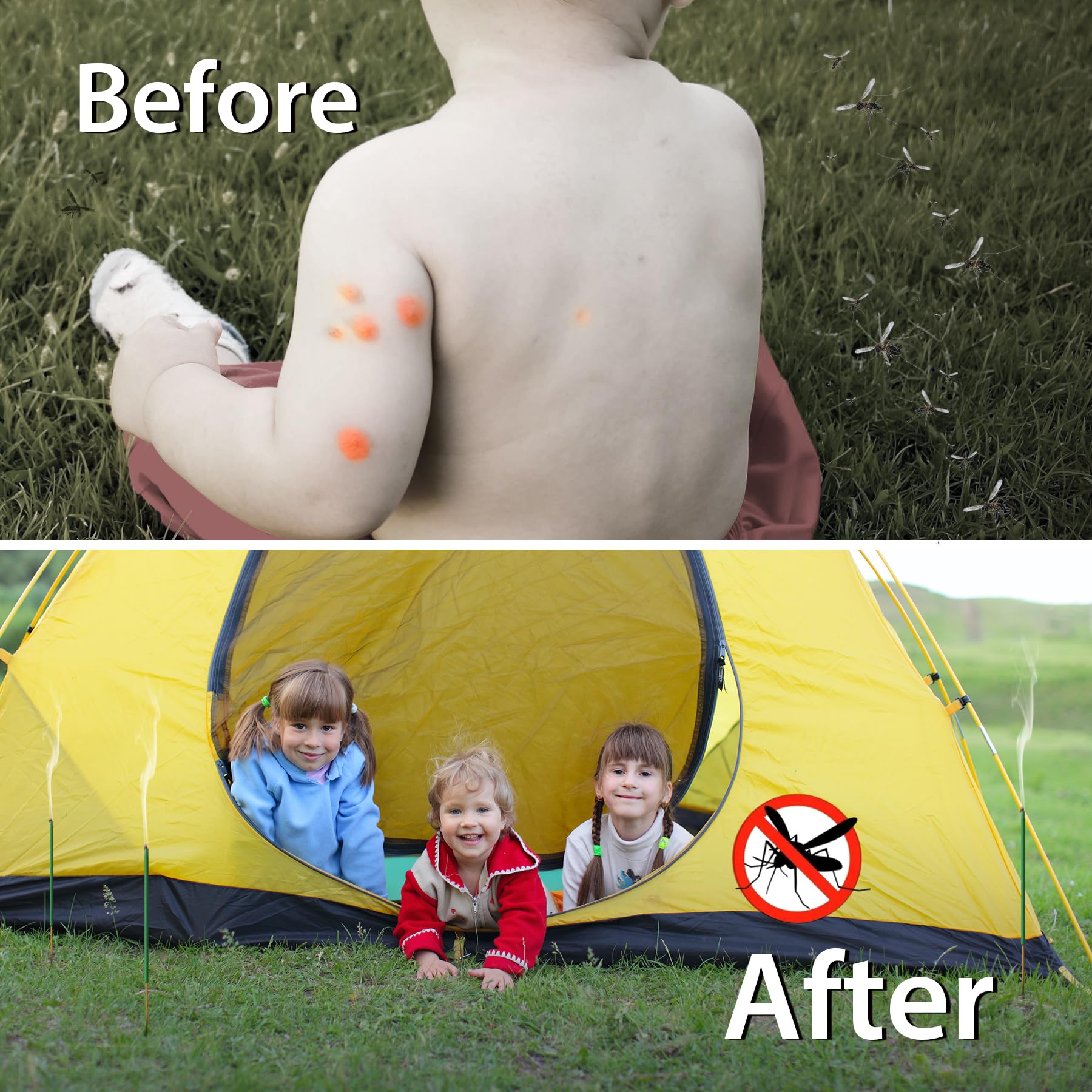 BugBai indoor outdoor repellent sticks for gardens, decks, camping