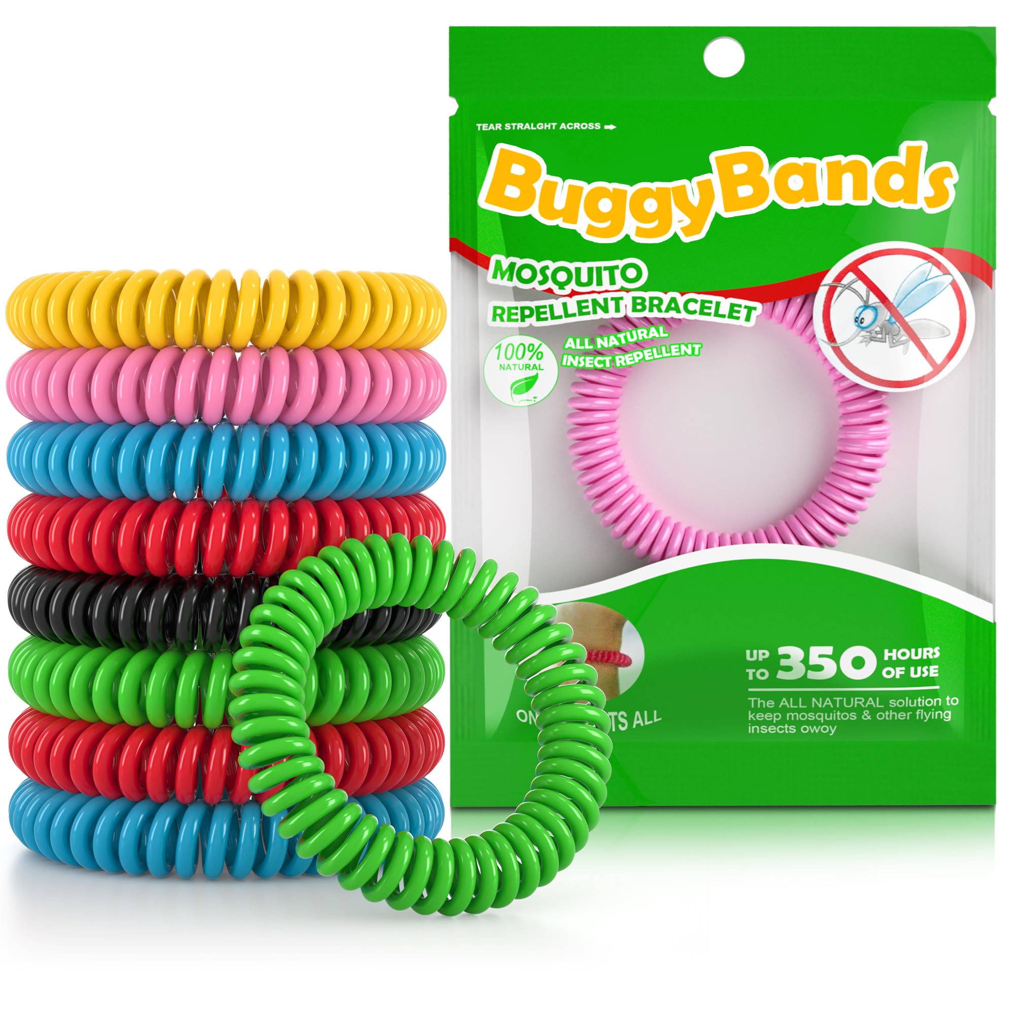 BuggyBands mosquito bracelet in individual packaging for hygiene and reuse