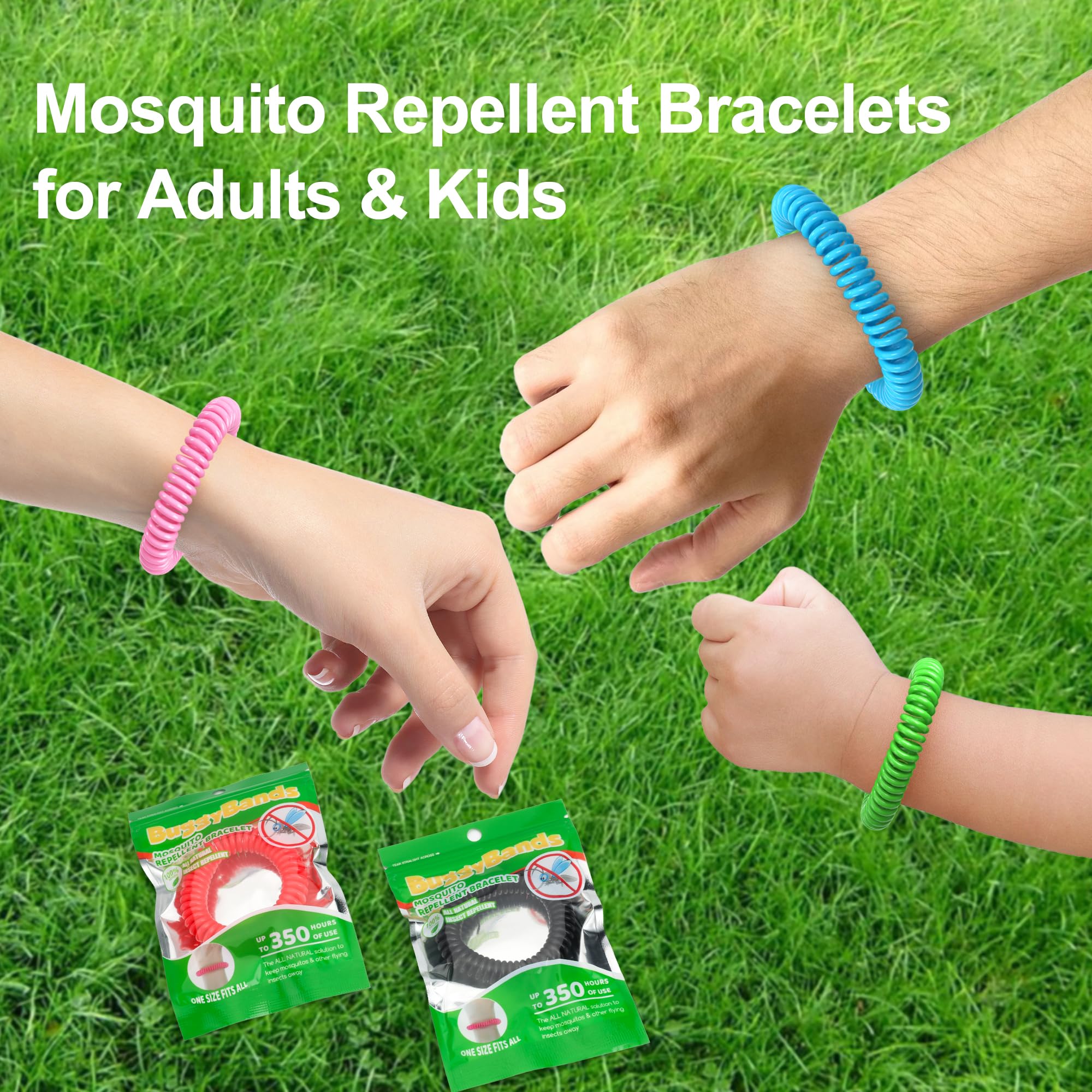 BuggyBands natural formula with geraniol, lemongrass, citronella for scent-based protection