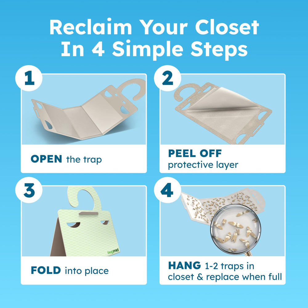 BugMD closet-friendly trap blends with decor while catching moths safely.