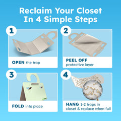 BugMD closet-friendly trap blends with decor while catching moths safely.
