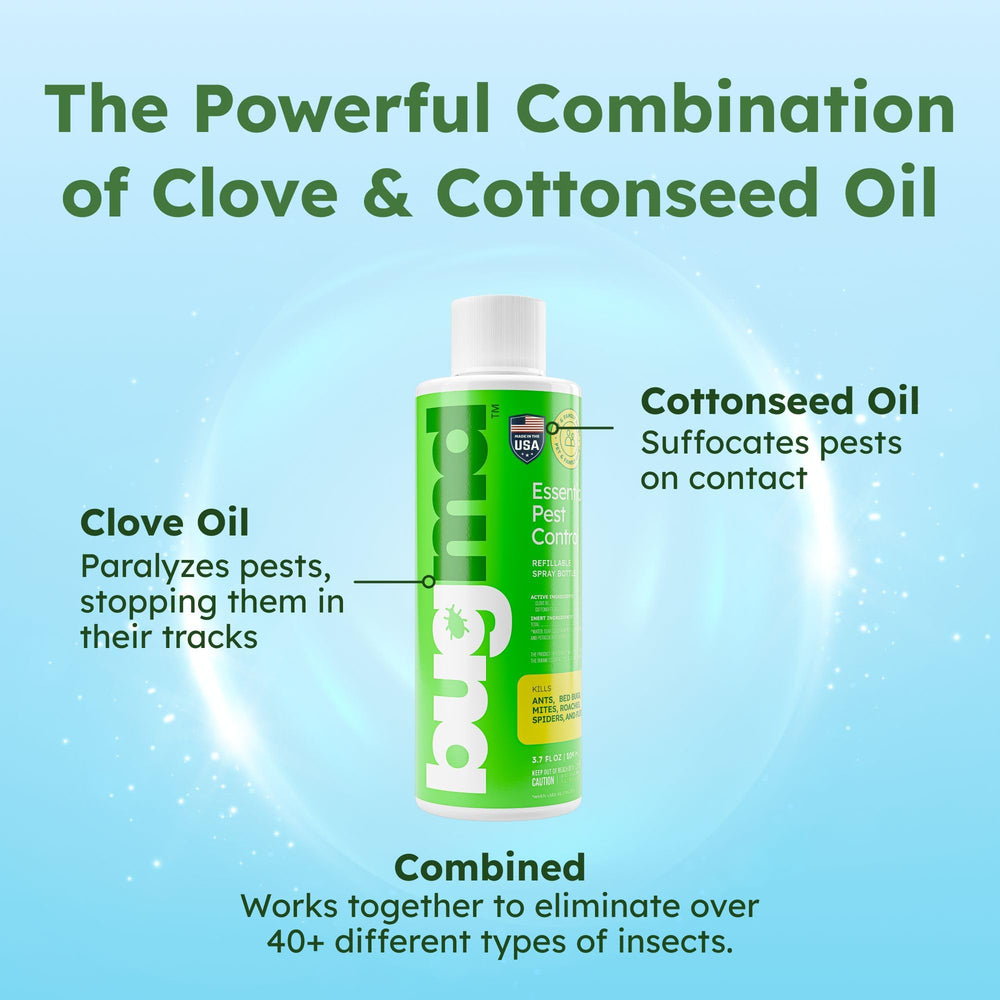 BugMD plant powered formula highlights cottonseed and clove oils for safer pest defense