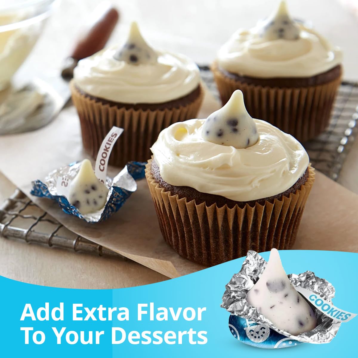 Buha Sweets Cookies & Cream Kisses arranged in a festive gift tray.