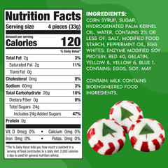 Buha Sweets peppermint nougat with green tree center for festive trays.