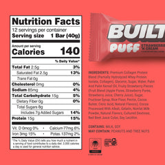 Built Bar Puff Strawberries-n-Cream cross-section reveals creamy interior and smooth texture.