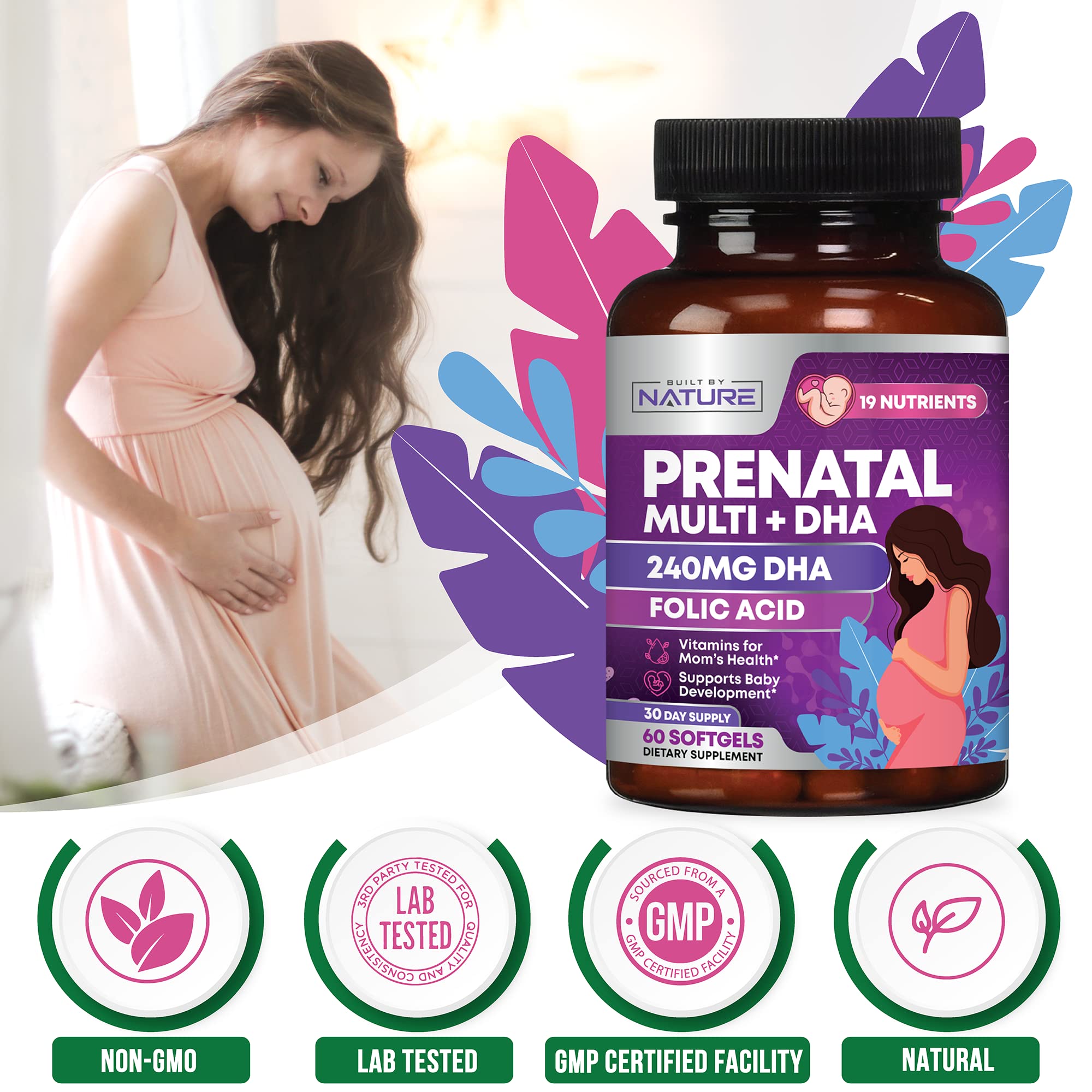 Built by Nature easy-swallow softgels arranged neatly for daily use