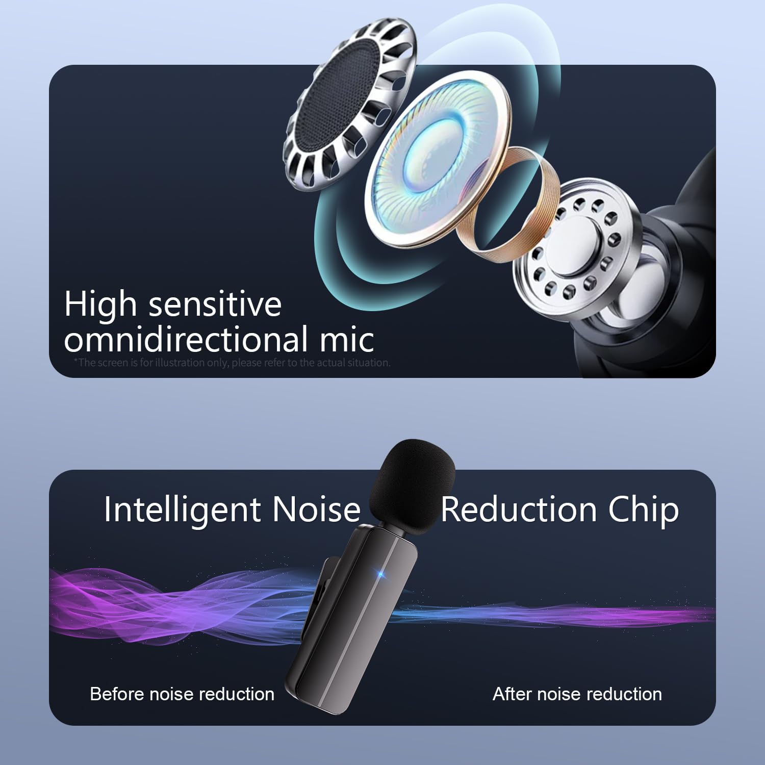 Bulatry microphone with AI noise reduction for clearer voice in busy environments.