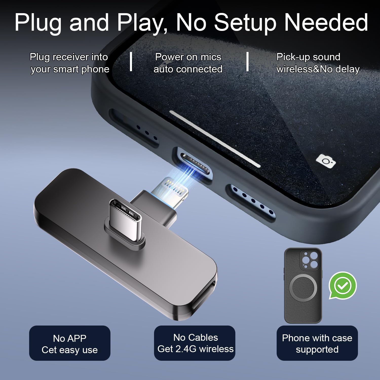 Bulatry mini lavalier microphone with quick pairing for effortless on-the-go recording.