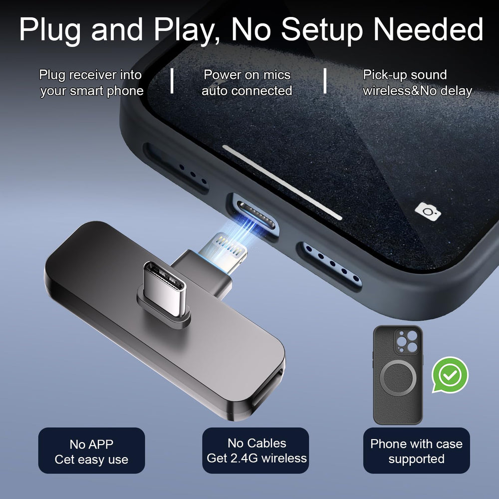 Bulatry mini lavalier microphone with quick pairing for effortless on-the-go recording.