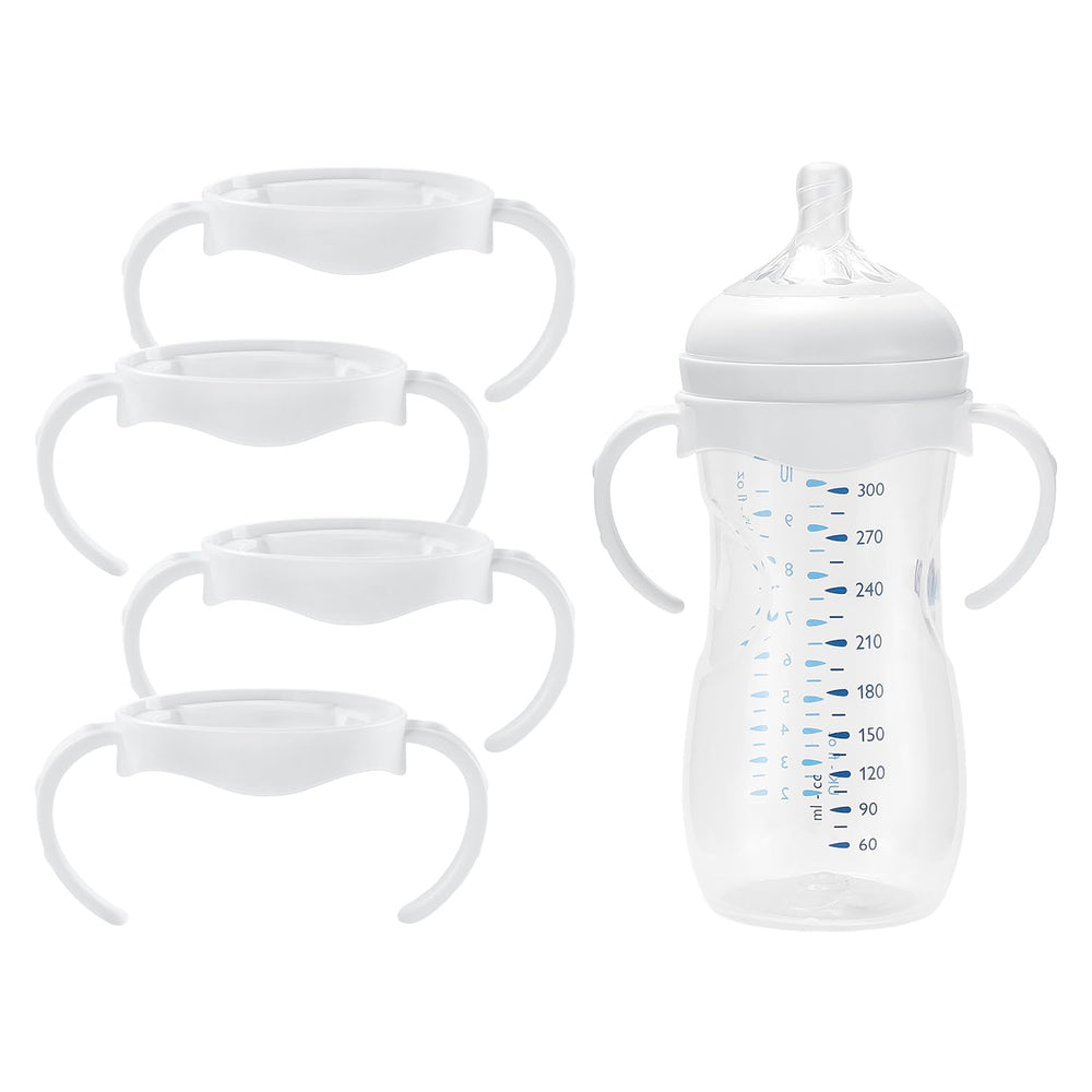 BULGILIA handles on a Philips Avent Natural bottle provide a secure grip for tiny hands