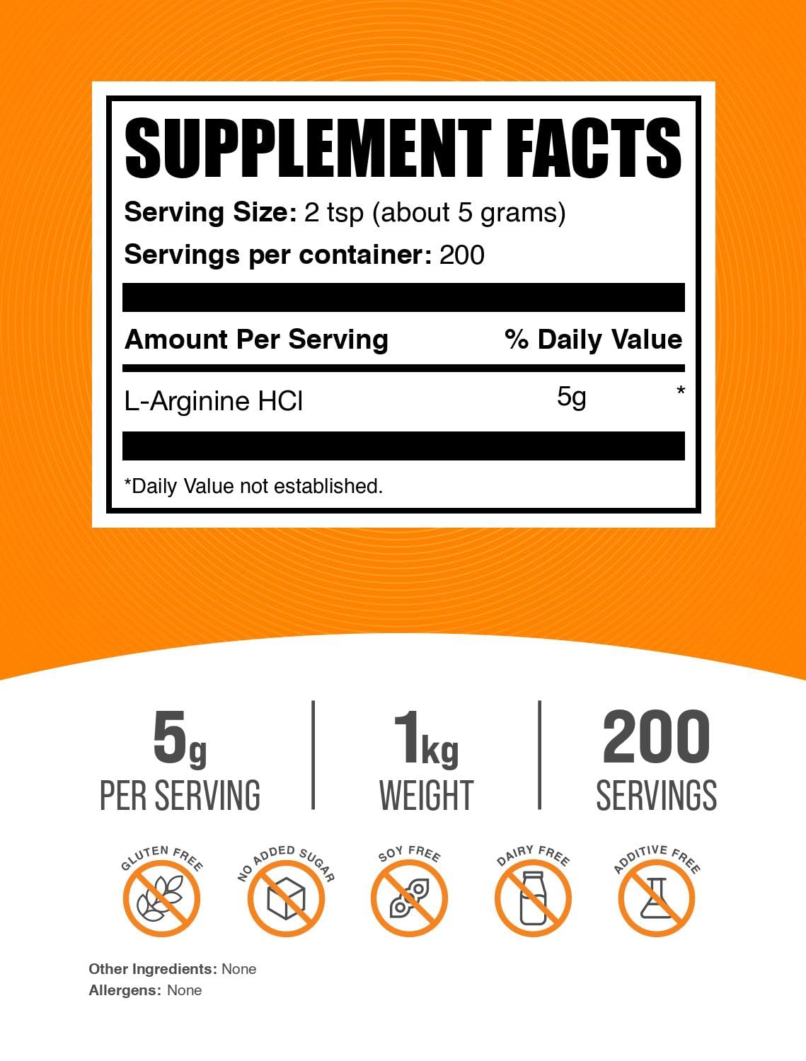 BulkSupplements L-Arginine HCl powder being poured into a shaker