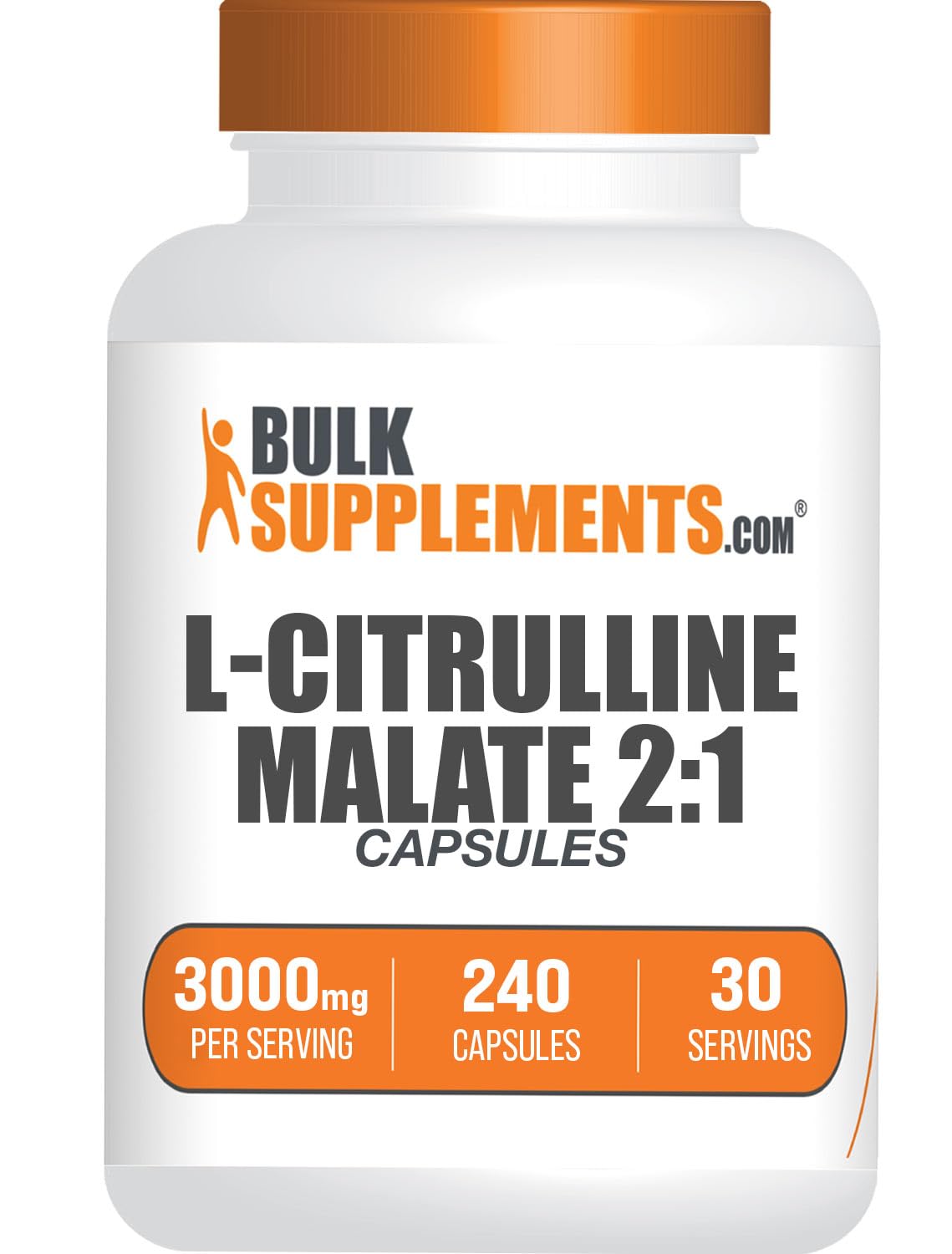 BulkSupplements L-Citrulline Malate capsules in bottle support active training routines
