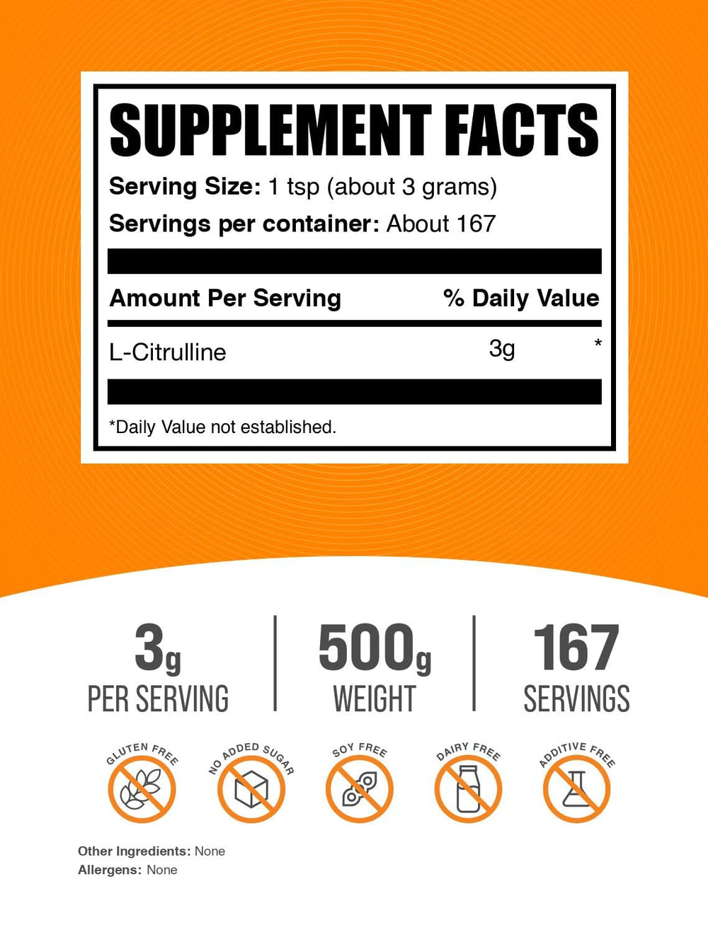 BulkSupplements L-Citrulline powder scoop beside measuring cup for dosage prep.