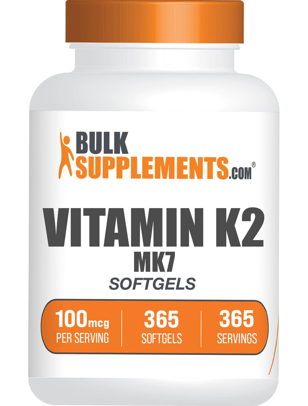 BulkSupplements vitamin K2 MK7 softgels bottle; daily bone and vascular support.
