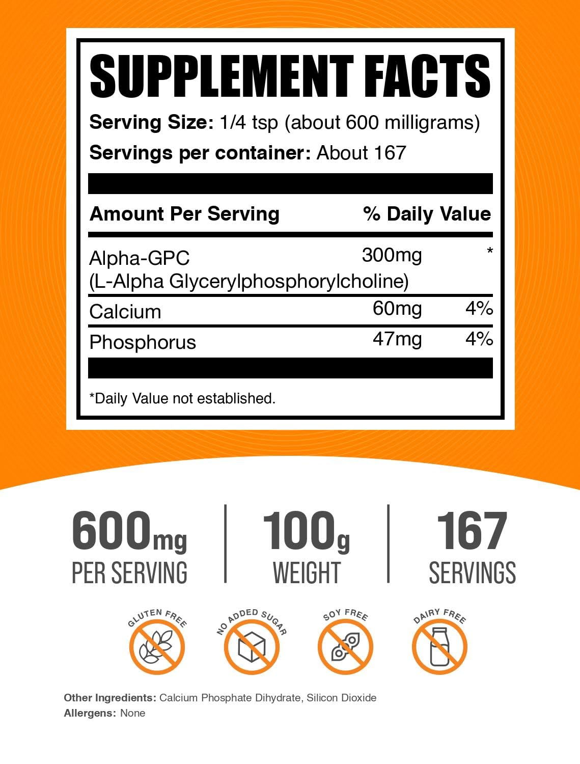 BulkSupplements Alpha GPC powder scoop shows easy dose customization for shakes