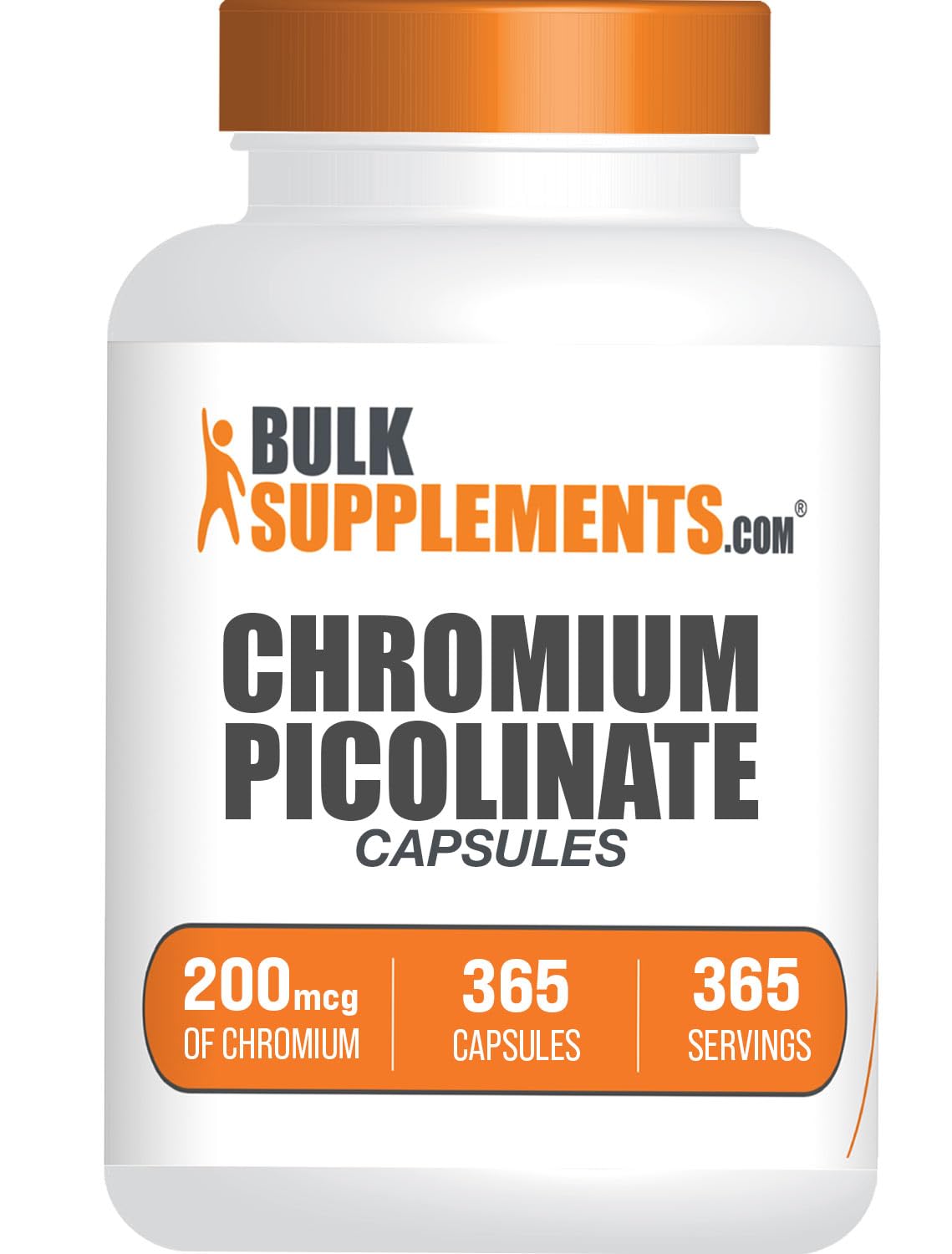 BulkSupplements Chromium Picolinate capsules in bottle front for daily mineral support