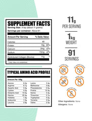 BulkSupplements Collagen Peptides Powder scoop shows precise serving for mixing