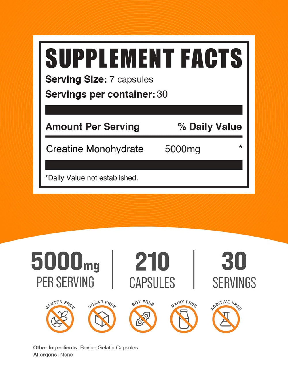 Closeup of micronized BulkSupplements creatine capsules for smooth dosing.