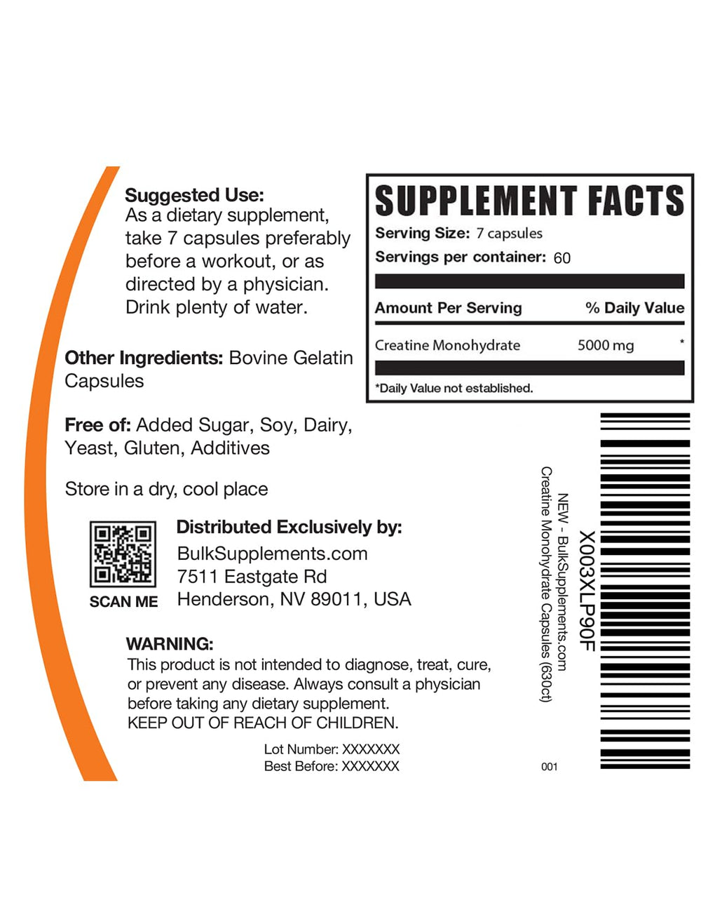 BulkSupplements Creatine Monohydrate capsules ready for daily routine