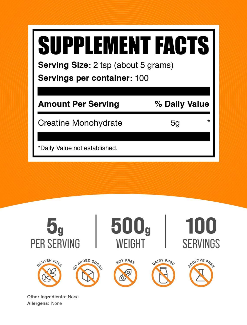 BulkSupplements Creatine Monohydrate powder scoop for convenient daily servings