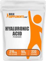 BulkSupplements Hyaluronic Acid Powder bottle for easy daily mixing and hydration support