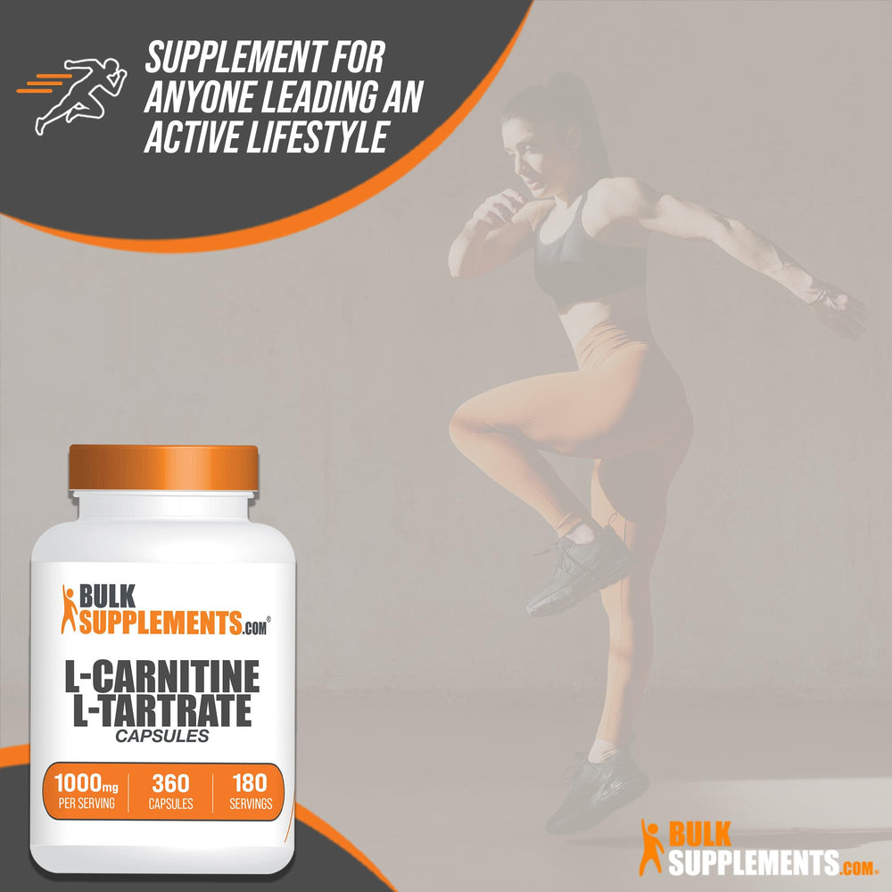 BulkSupplements L-Carnitine L-Tartrate label gluten-free option.