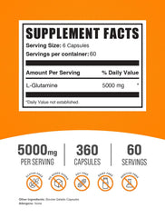 L-Glutamine capsules in serving scoop for convenient daily use