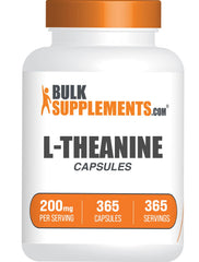 BulkSupplements L-Theanine capsules bottle for focused daily use
