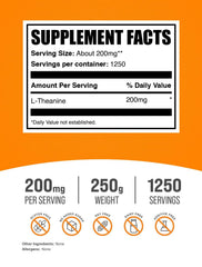 BulkSupplements L-Theanine powder pour shows easy mixing into beverages.