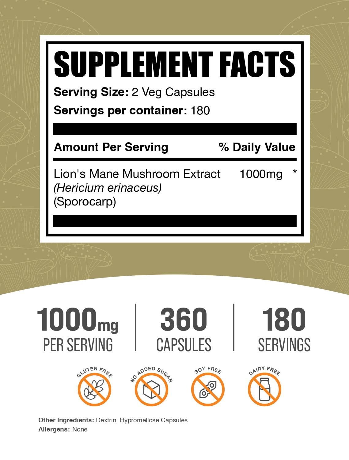 BulkSupplements Lion's Mane capsules in hand, ideal for busy routines