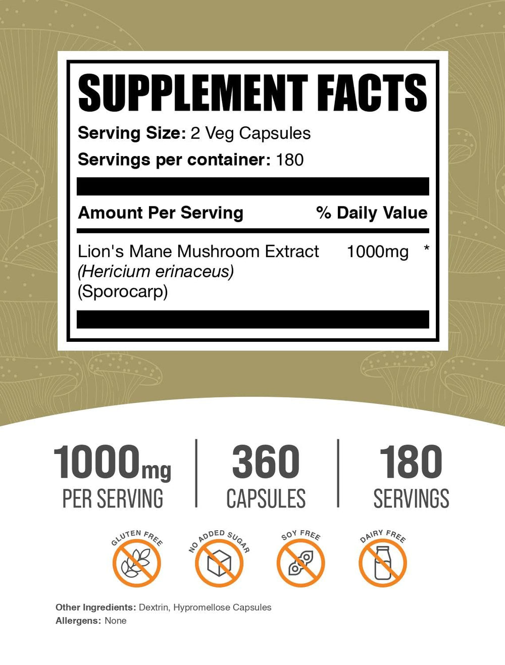 BulkSupplements Lion's Mane capsules in hand, ideal for busy routines