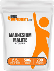BulkSupplements Magnesium Malate powder bottle for easy daily mineral support.