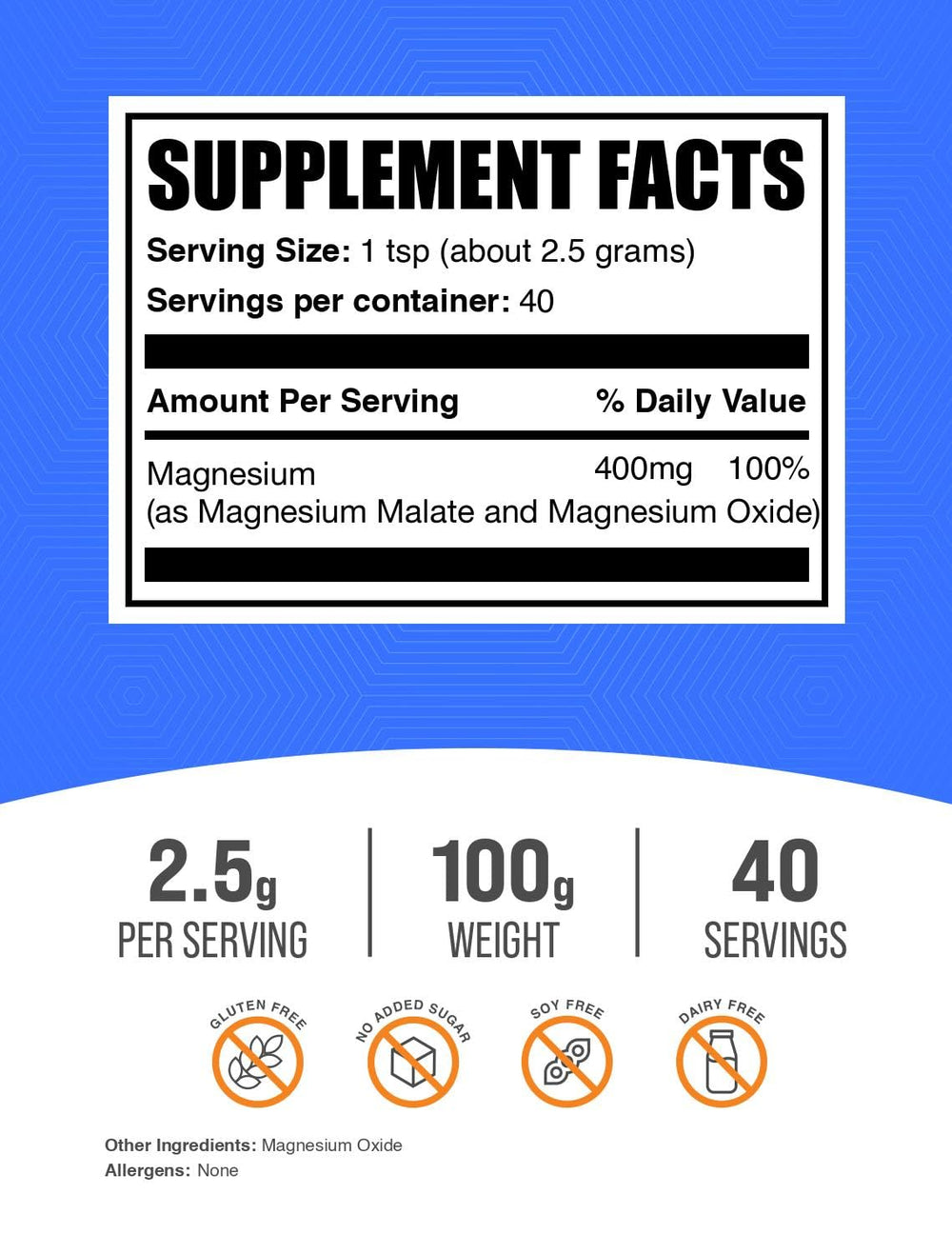 BulkSupplements Magnesium Malate Powder poured into a glass for convenient daily use.
