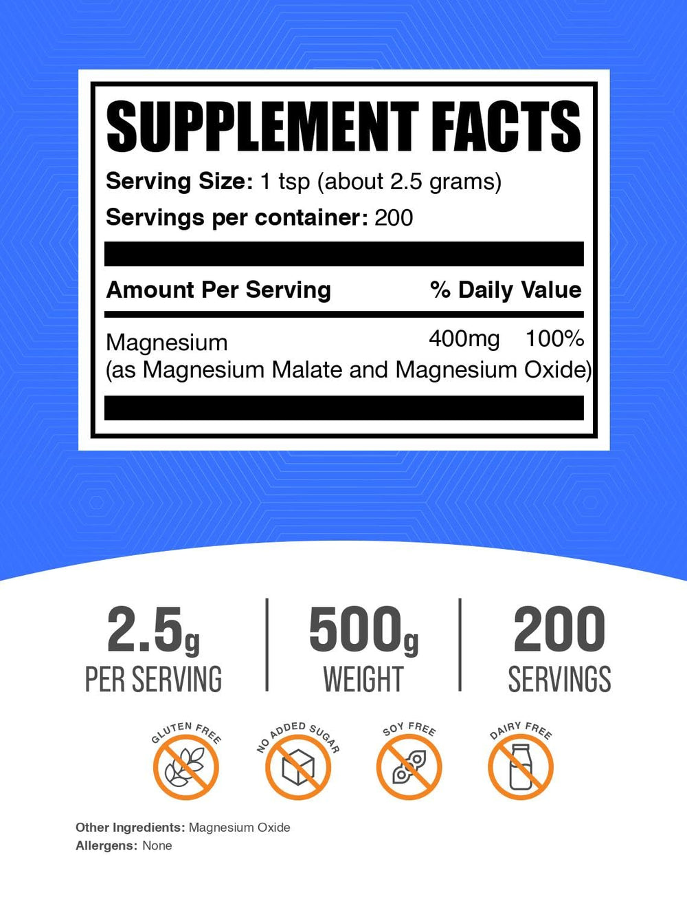 BulkSupplements Magnesium Malate powder scoop highlights convenient measured servings.