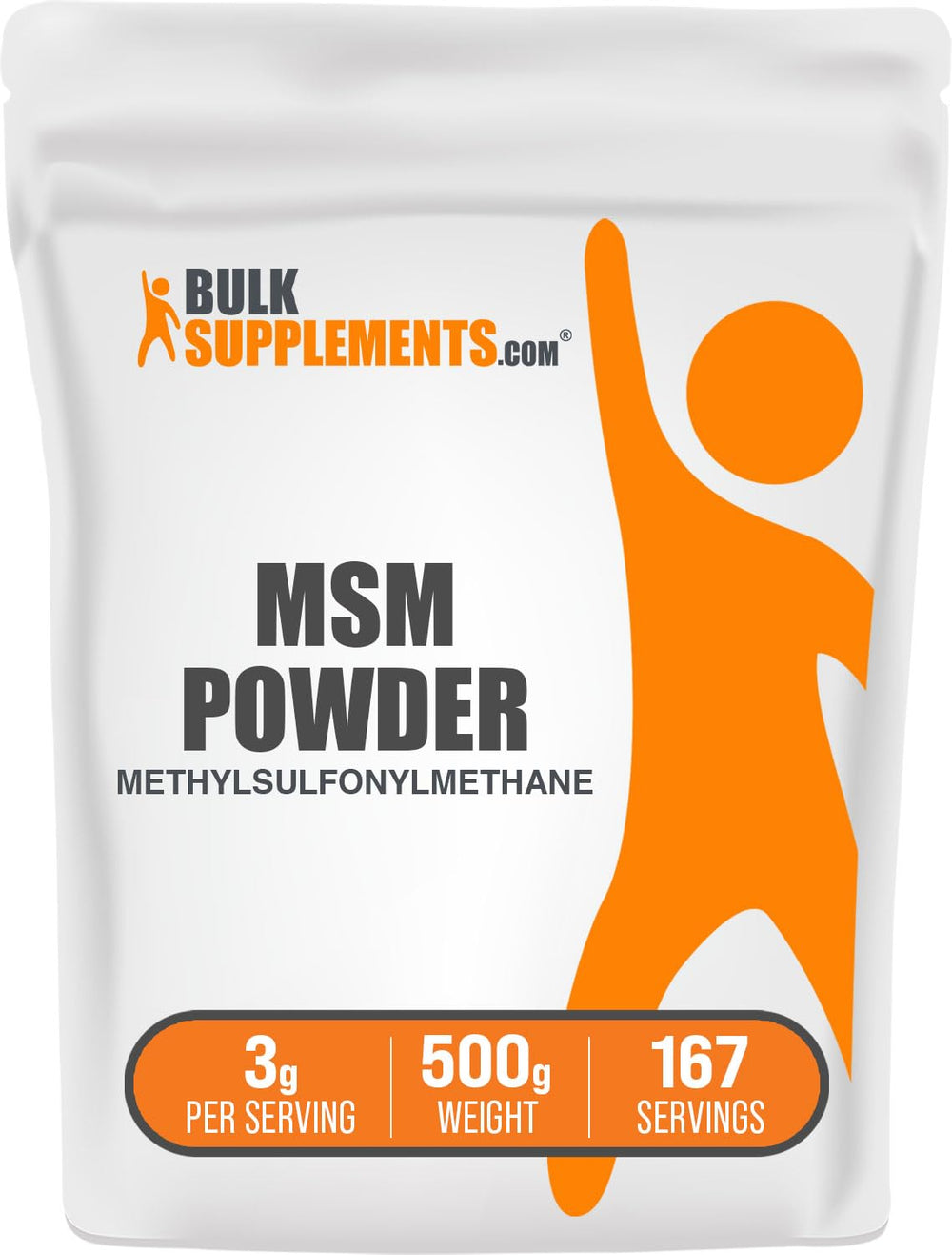 BulkSupplements MSM powder 500 g pack with scoop for precise dosing