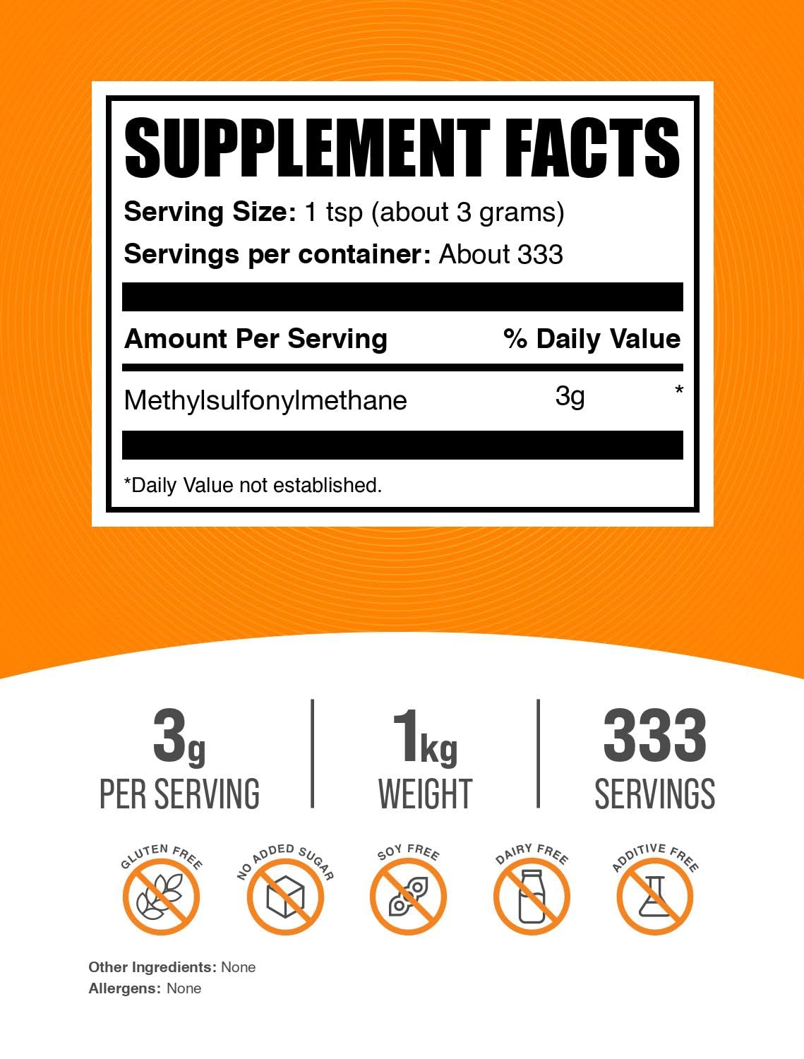 BulkSupplements MSM powder poured into a shaker for easy mixing.